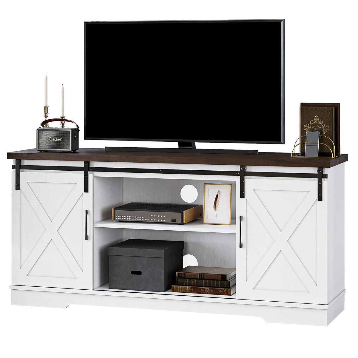 Farmhouse TV Stand Entertainment Center for 65 Inch TV N91958