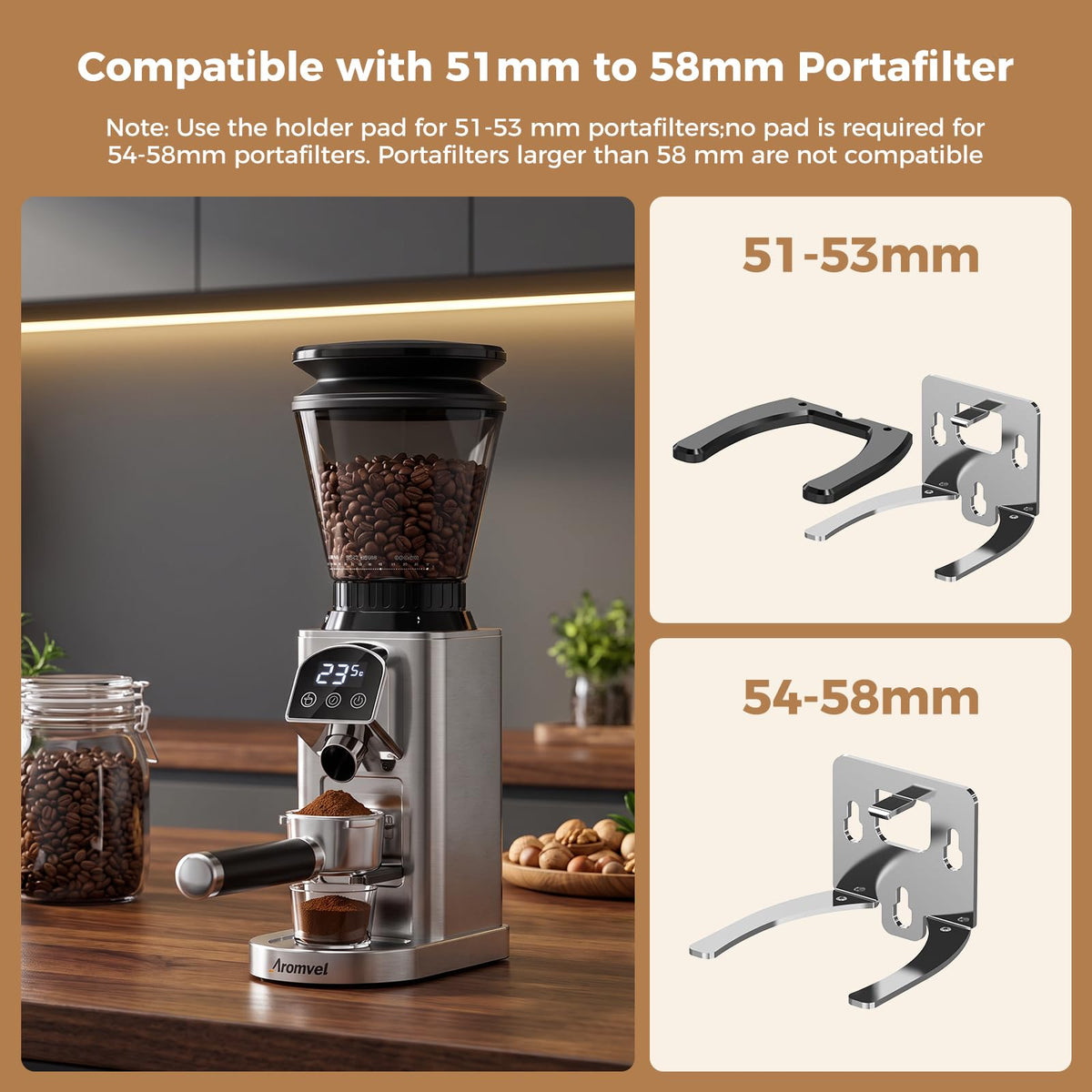 Conical Burr Coffee Grinder with 48 Settings D81463