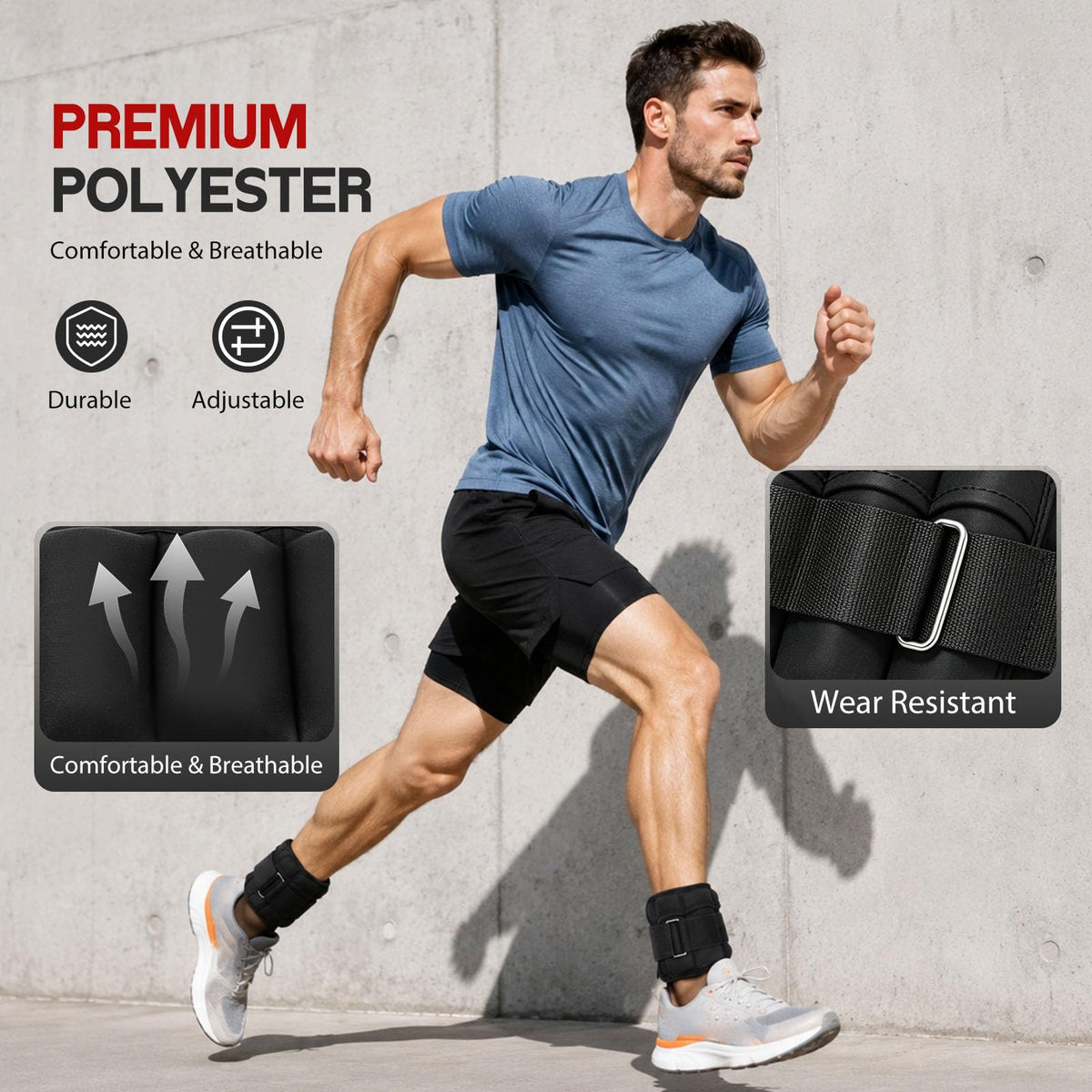 Adjustable 10 lbs Ankle Weights Set O2471