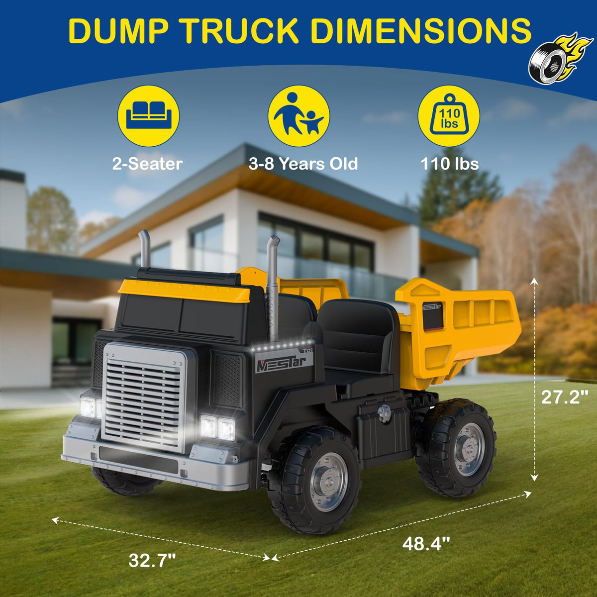 24V 4WD Ride On Dump Truck with 400W Motors S6972