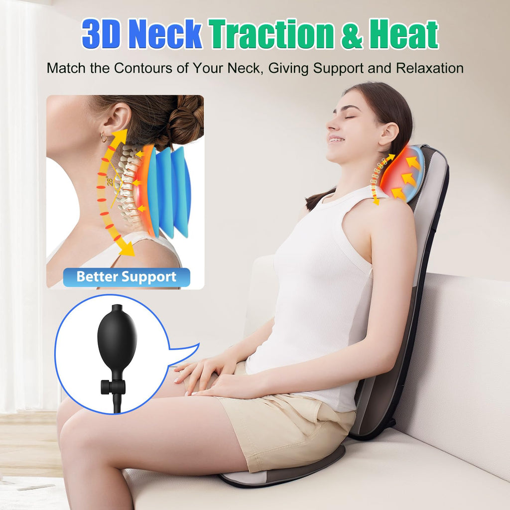 Shiatsu Back Massager with Heat, 2 Vibration Motors, PU Leather V56633