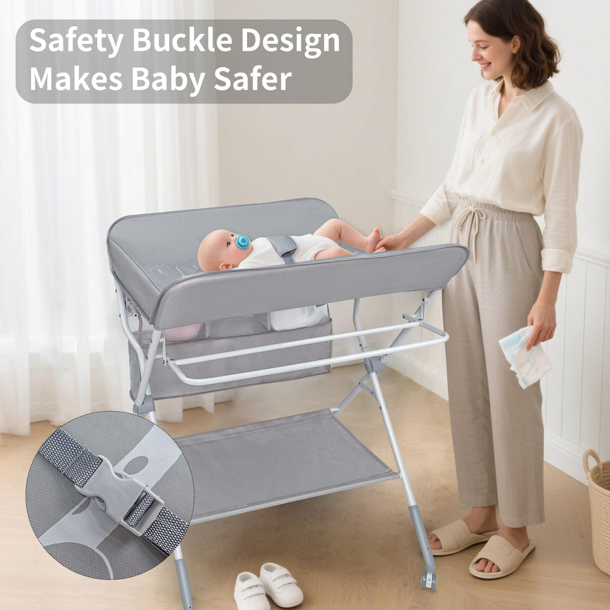 Portable Folding Baby Changing Table with Safety Belt O95276