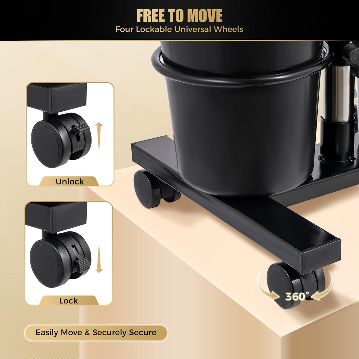 Portable Height and Angle Adjustable Shampoo Basin with 2 Water Buckets and 4 Wheels S717239