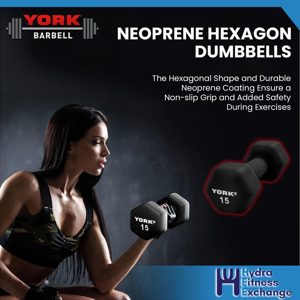 Neoprene Hexagon Dumbbells with Cast Ergo Handle, 10lb Pack of 4 R11334