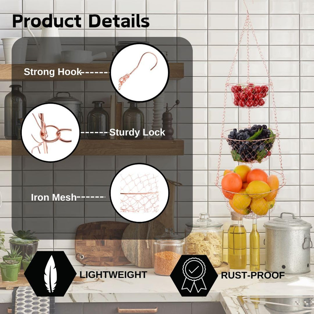 3 Tier Metal Hanging Basket Z9912