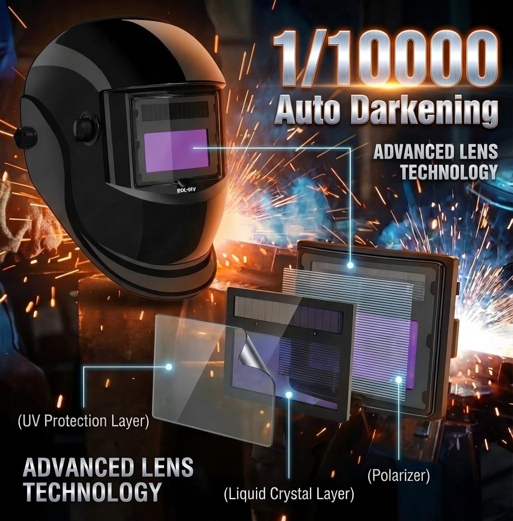 Auto Darkening Welding Helmet True Color Wide View Screen V9509