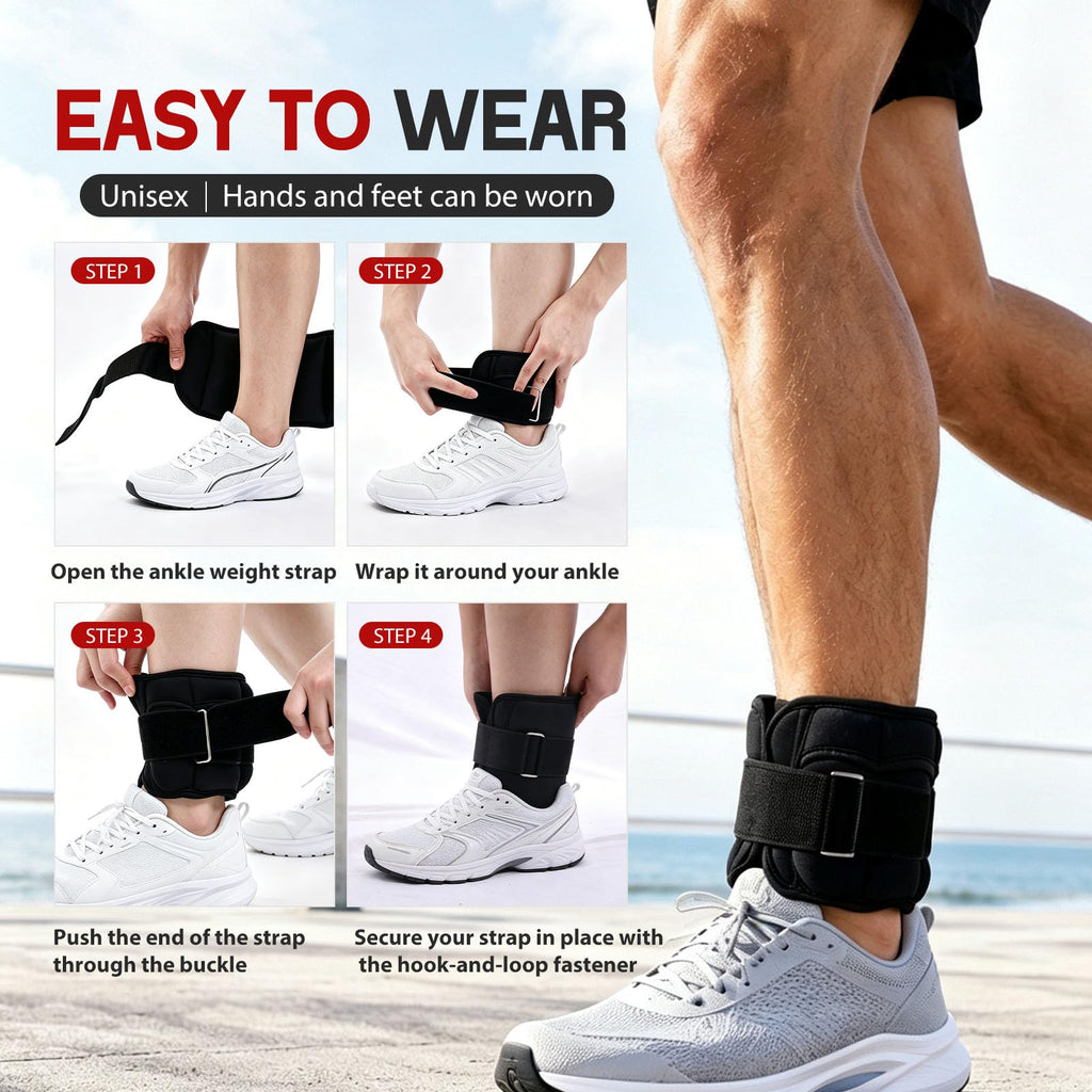 Adjustable 10 lbs Ankle Weights Set O2471