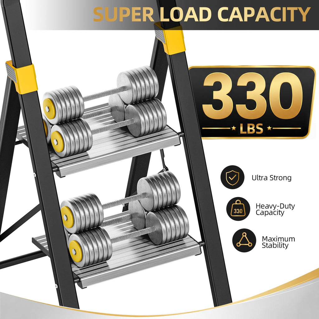 2 Step Ladder Lightweight Aluminum Folding Step Stool V4757