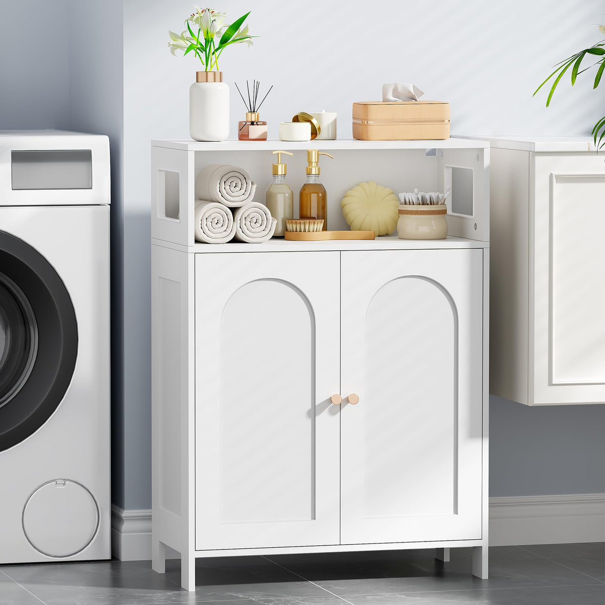Bathroom Storage Cabinet with Adjustable Shelf & Doors I23123
