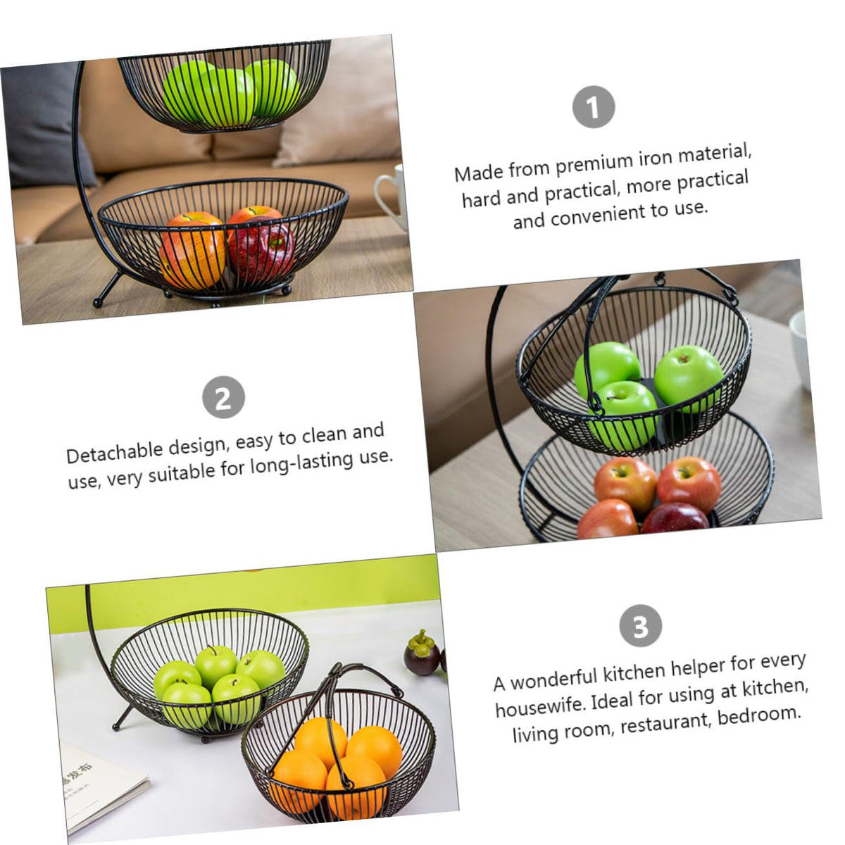 Double Layer Iron Fruit Basket L2705