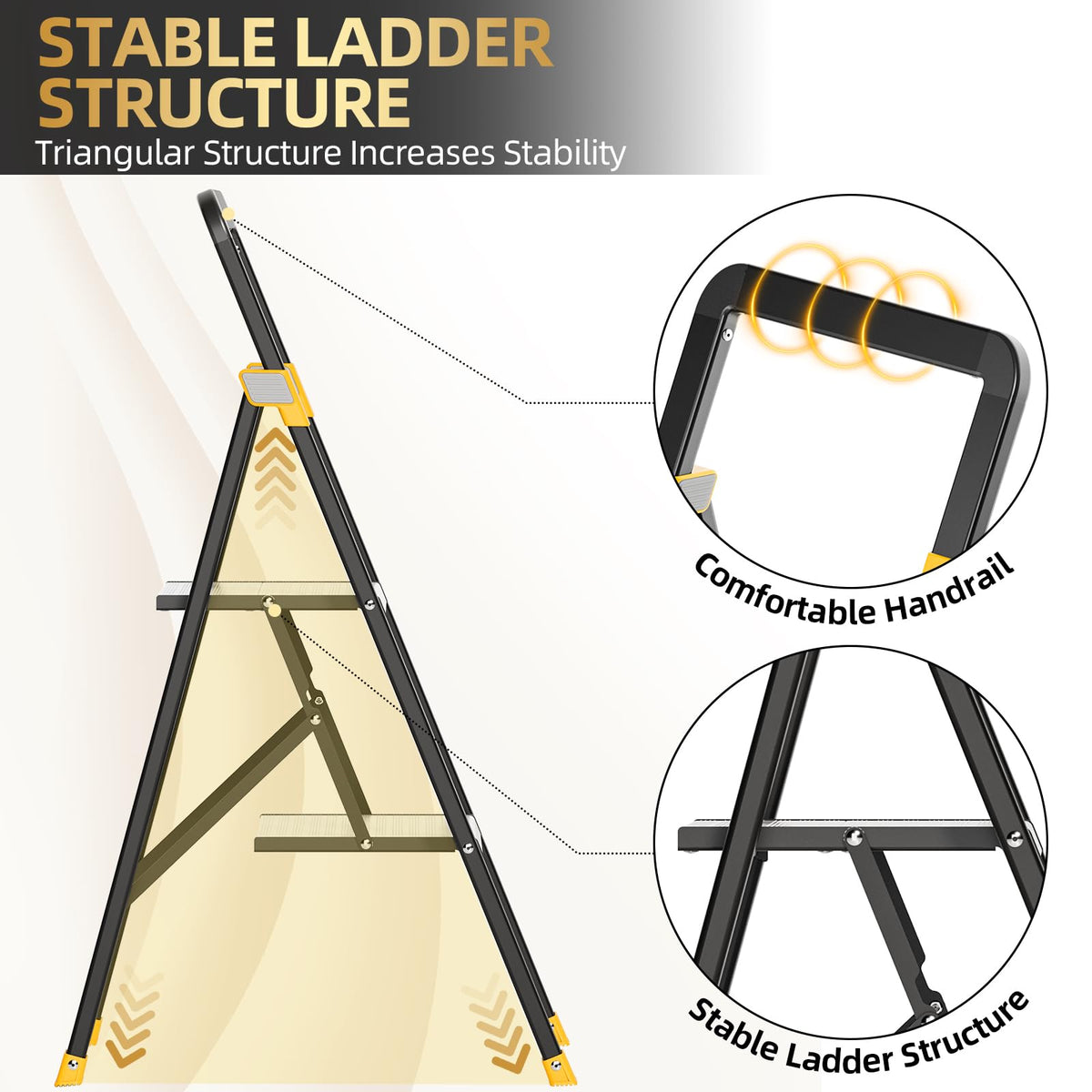 2 Step Ladder Lightweight Aluminum Folding Step Stool V4757