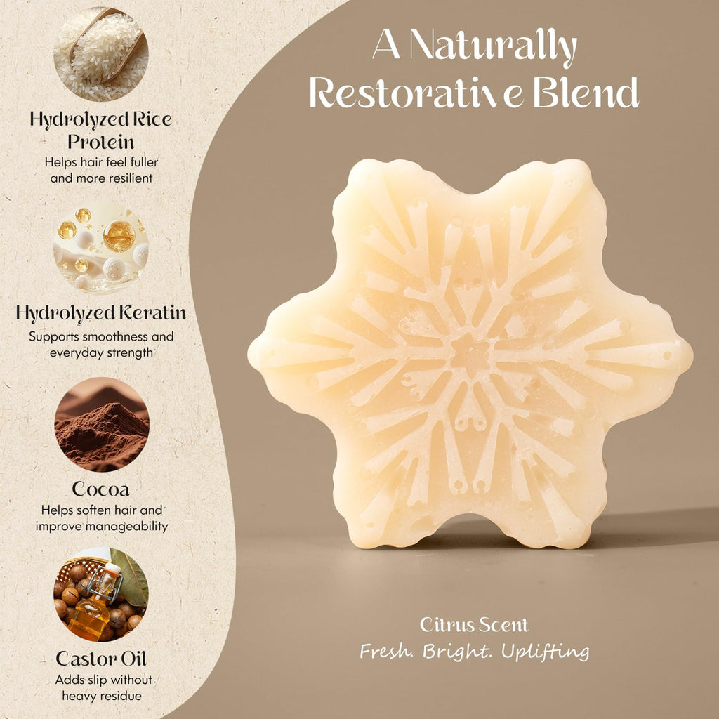 Tea Tree Clarifying Shampoo Bar & Rice Water Protein Conditioner Bar Set 2 pack C554