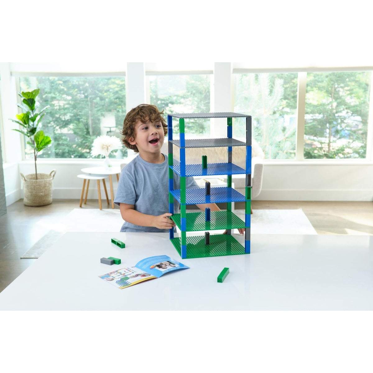10 x 10 in 6 Baseplates with 50 Stackers Building Toy Blocks M18132