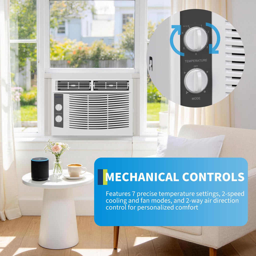 5000 BTU White Window Air Conditioner with Fan Function Y454