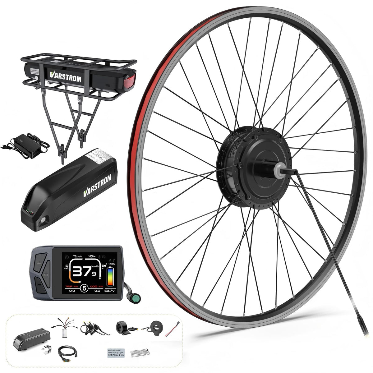48V 500W 750W Rear Hub Motor Ebike Conversion Kit A65310