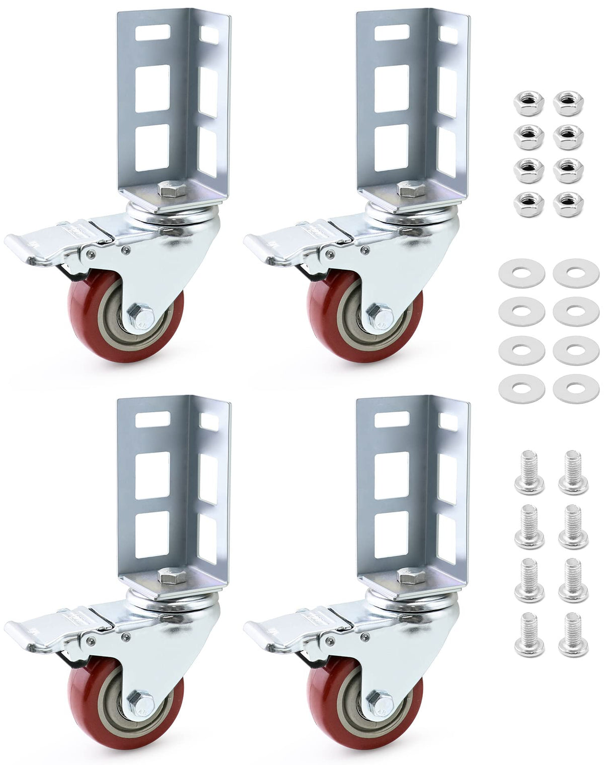 3" Caster Wheels 500 lb Load Capacity 4 Pack U646