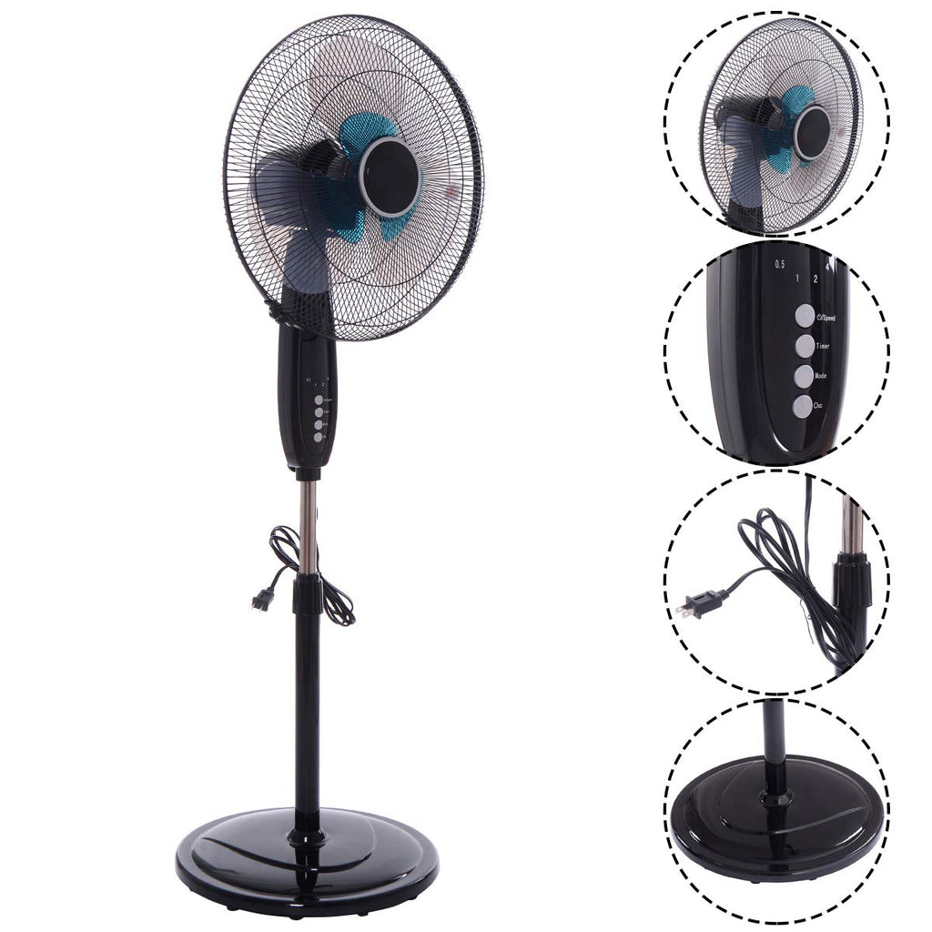 16" Oscillating Pedestal Fan with Remote Control T227