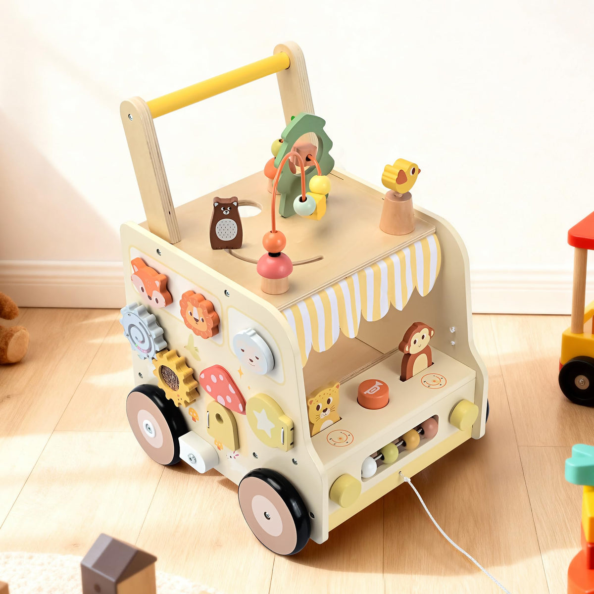 Wooden Activity Cube Push Walker Q5847