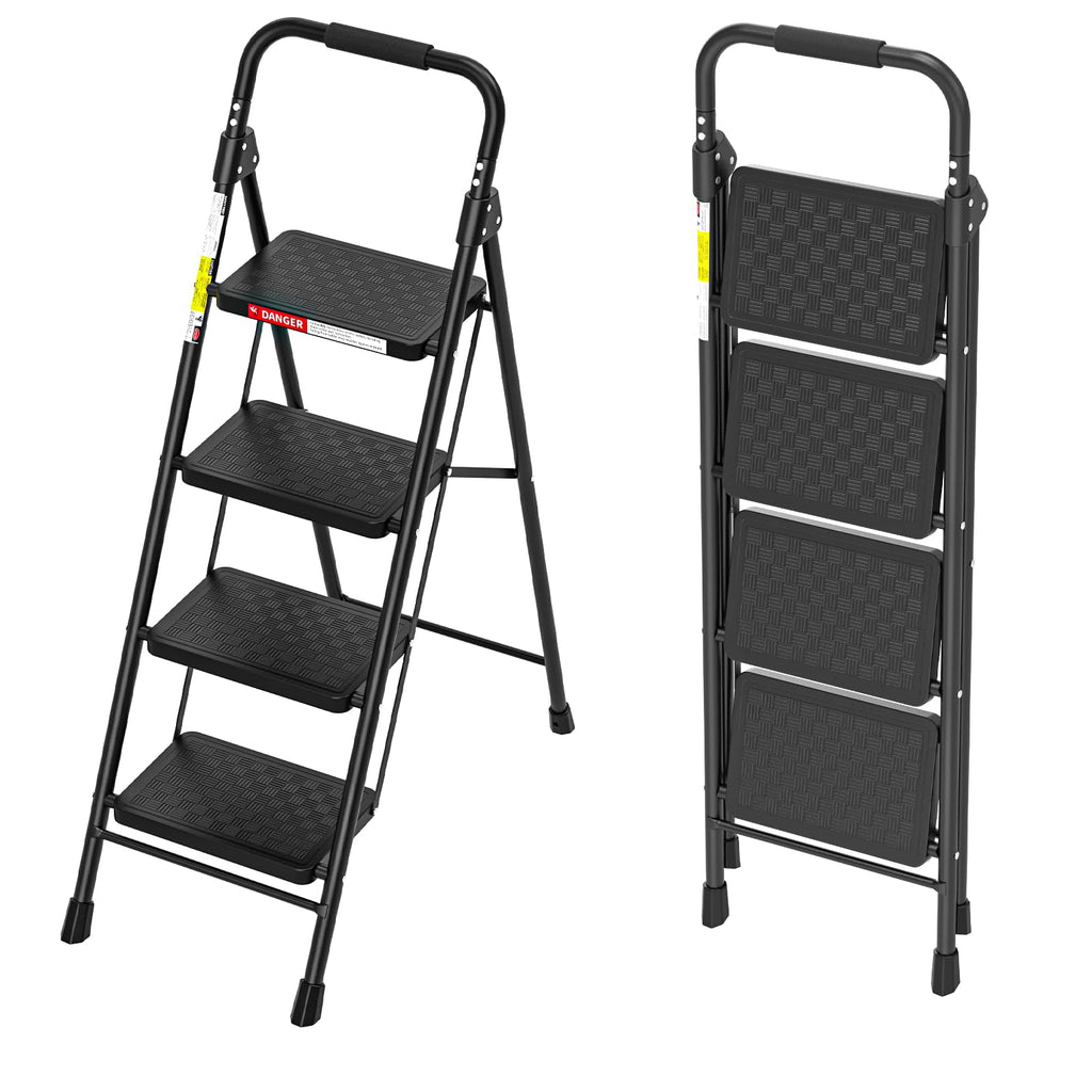 4 Step Ladder with Anti-Slip Pedal and Cushioned Handle J9442