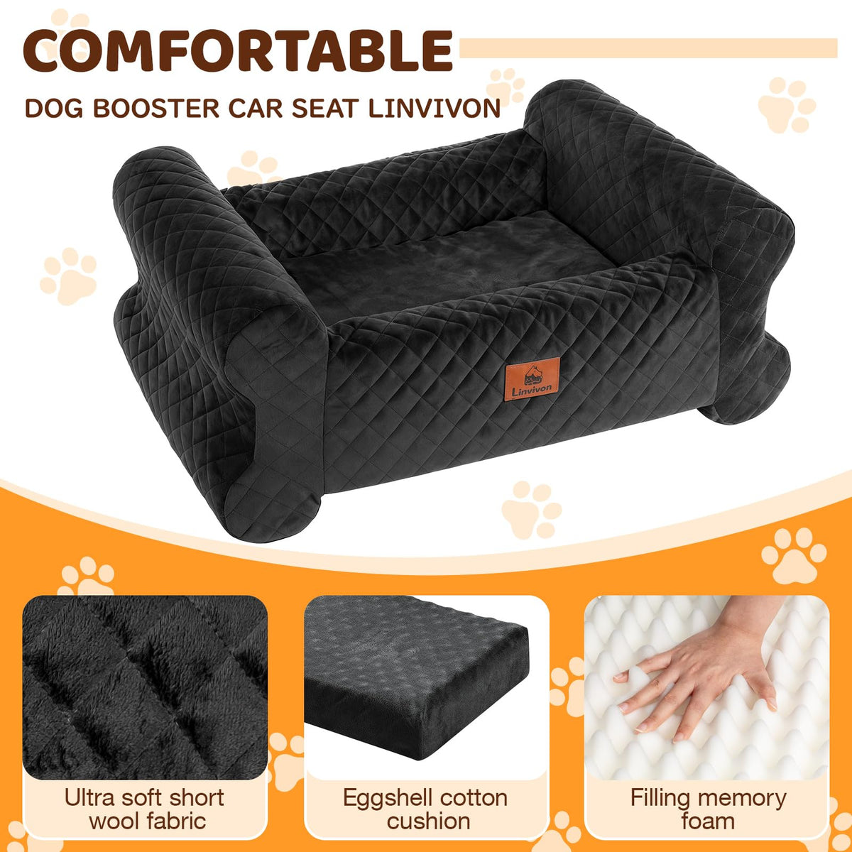 Memory Foam Dog Car Seat Q556248