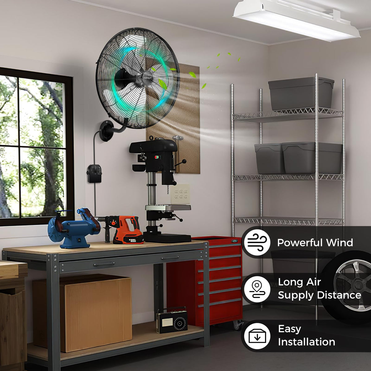 20-inch 3 Speed Metal Wall Mount Fan Z666