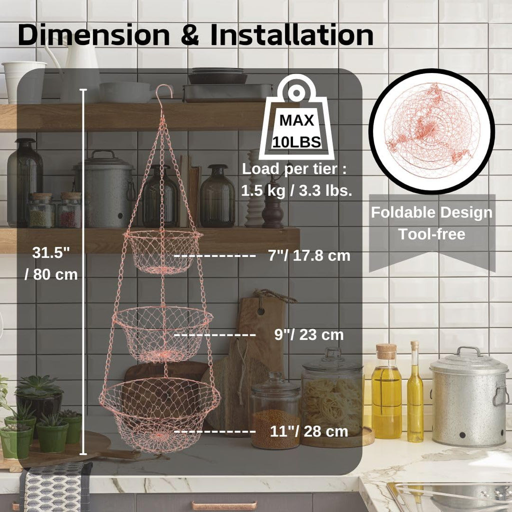 3 Tier Metal Hanging Basket Z9912
