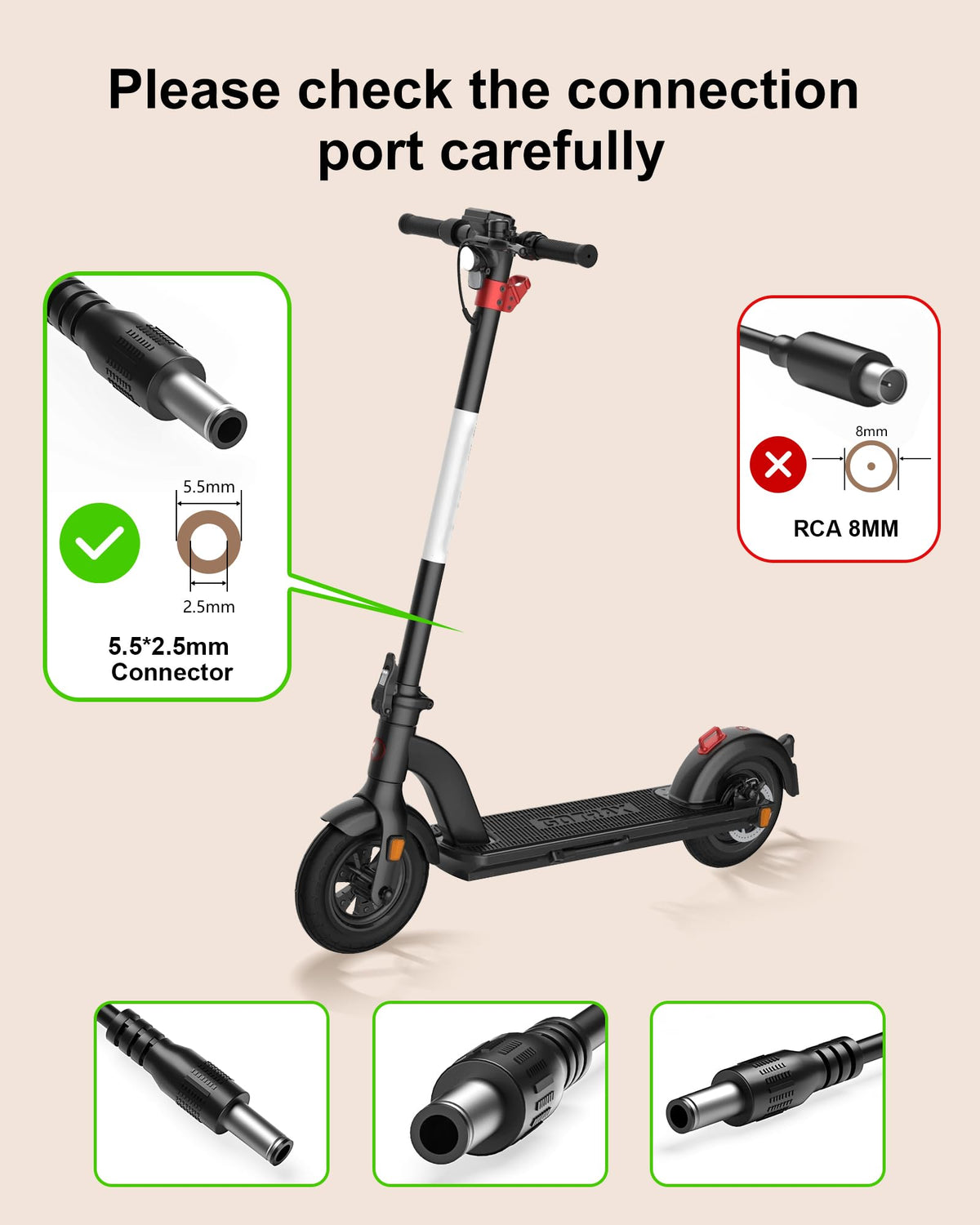 42V 2A Electric Scooter Charger with LED Indicator Light L714