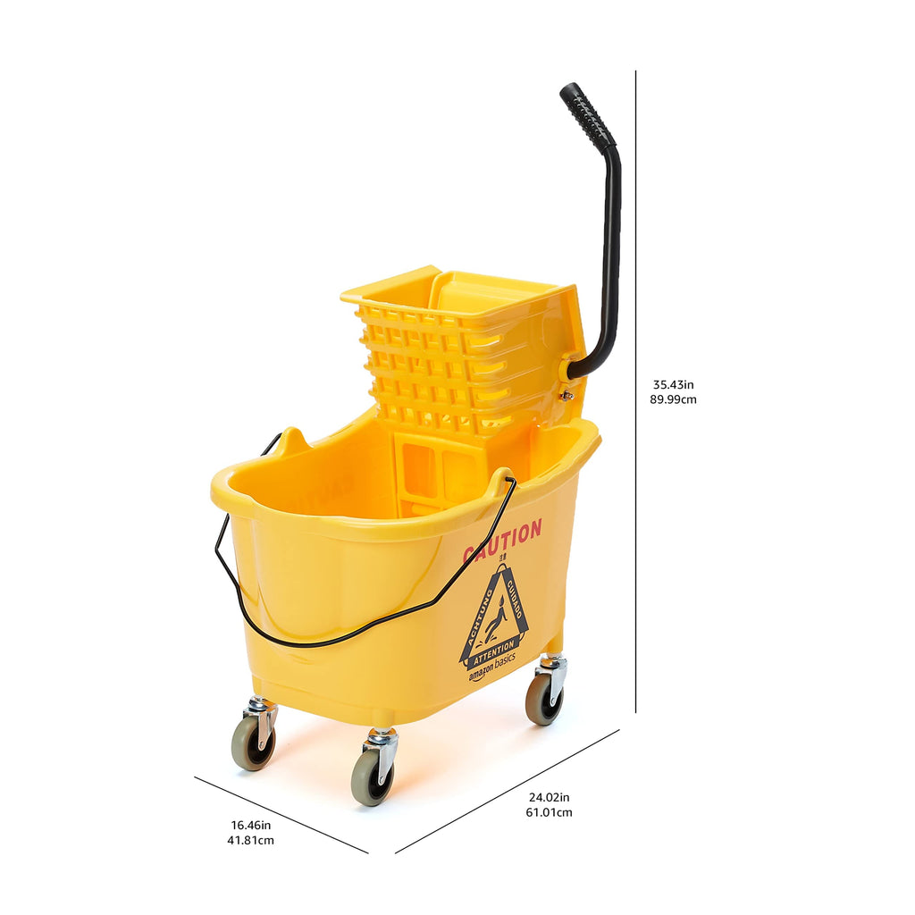 Yellow 35-Quart Mop Bucket on Wheels E60037