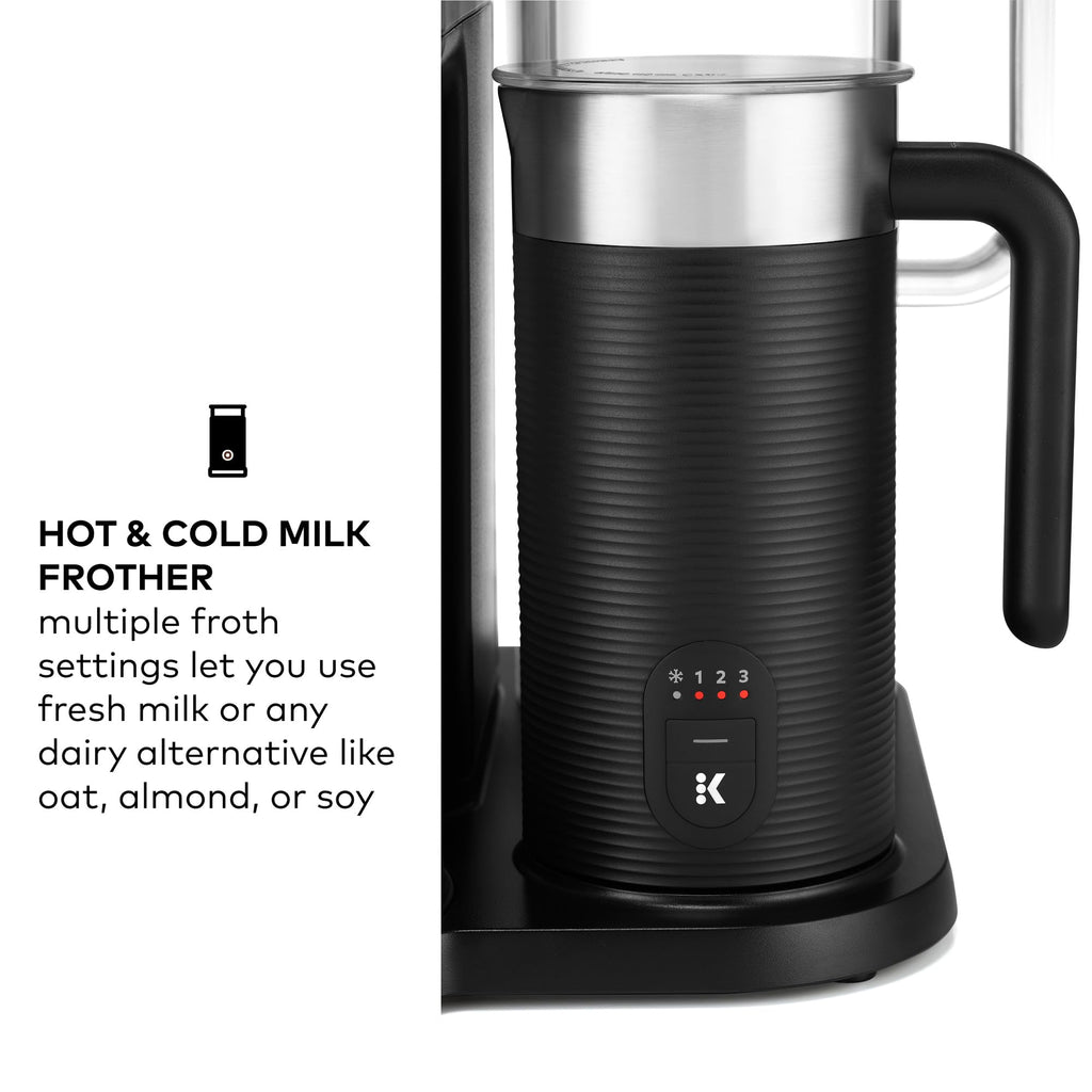 Single Serve Coffee Maker with Built-In Frother, 6 Brew Sizes, Black T499026