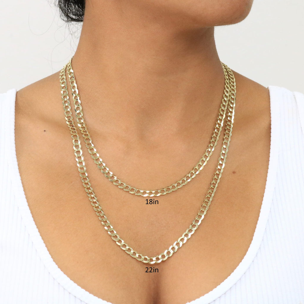 14k Yellow Gold Cuban Curb Link Chain Necklace F155253