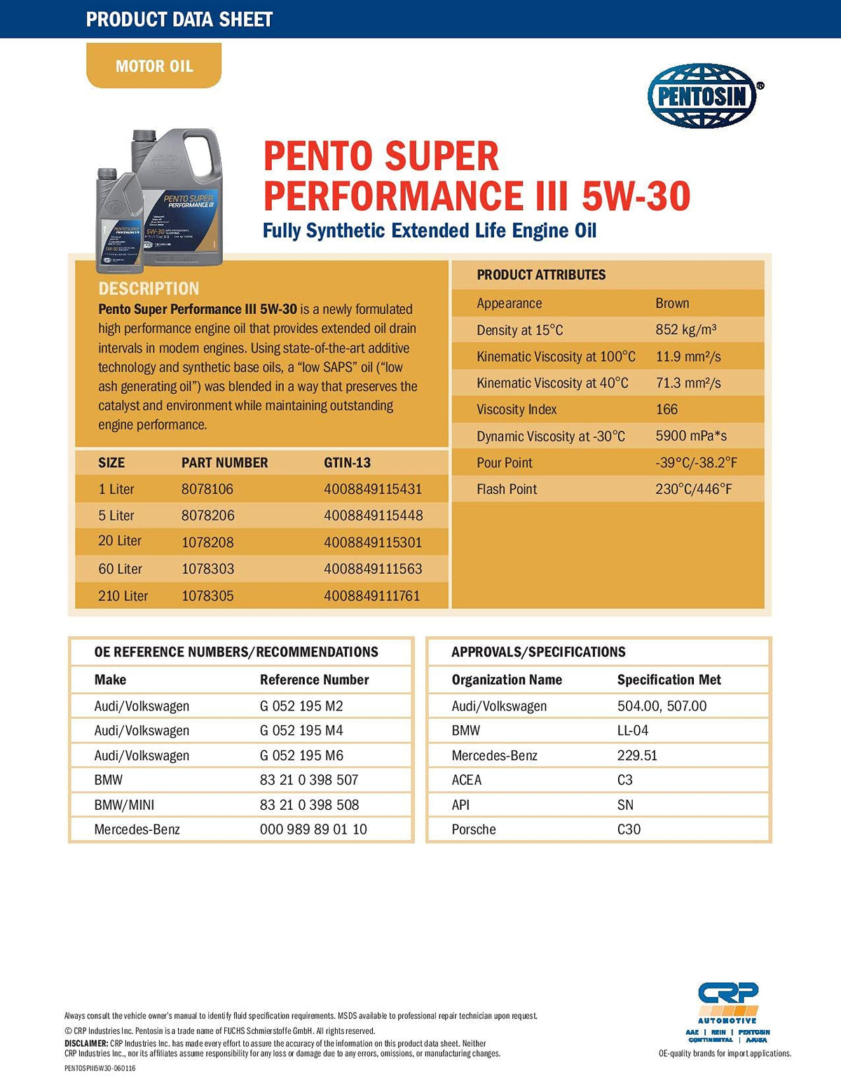 5W-30 Full Synthetic Motor Oil 5 Liter D4829