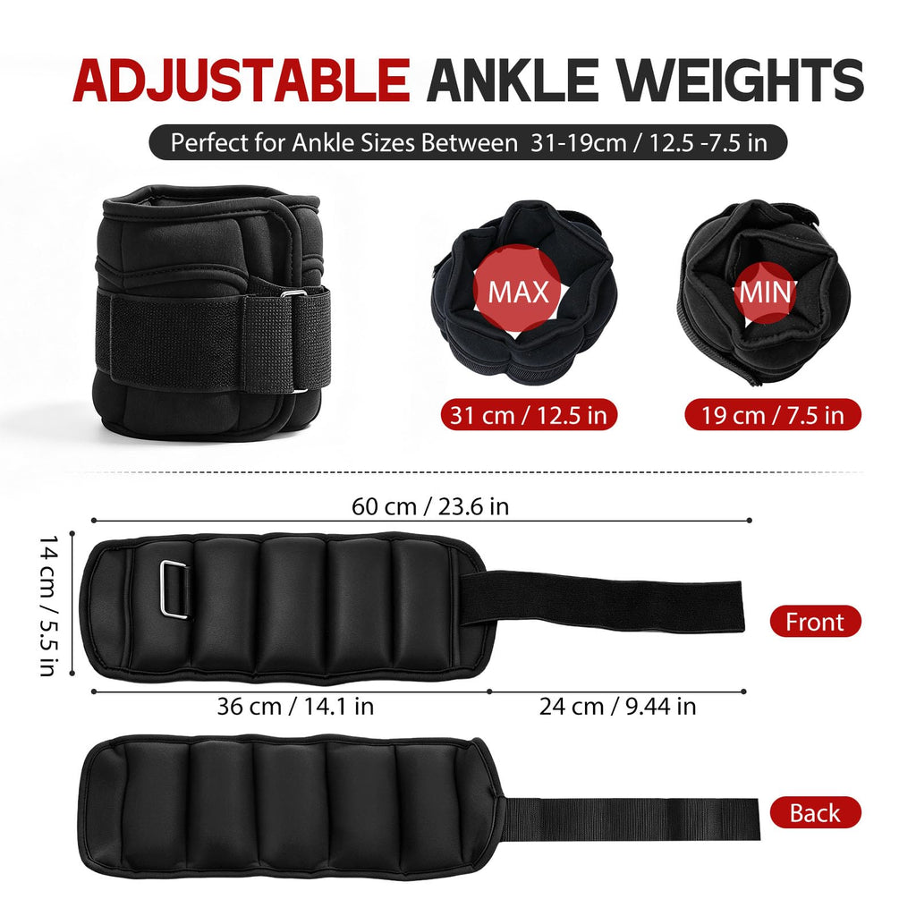 Adjustable 10 lbs Ankle Weights Set O2471