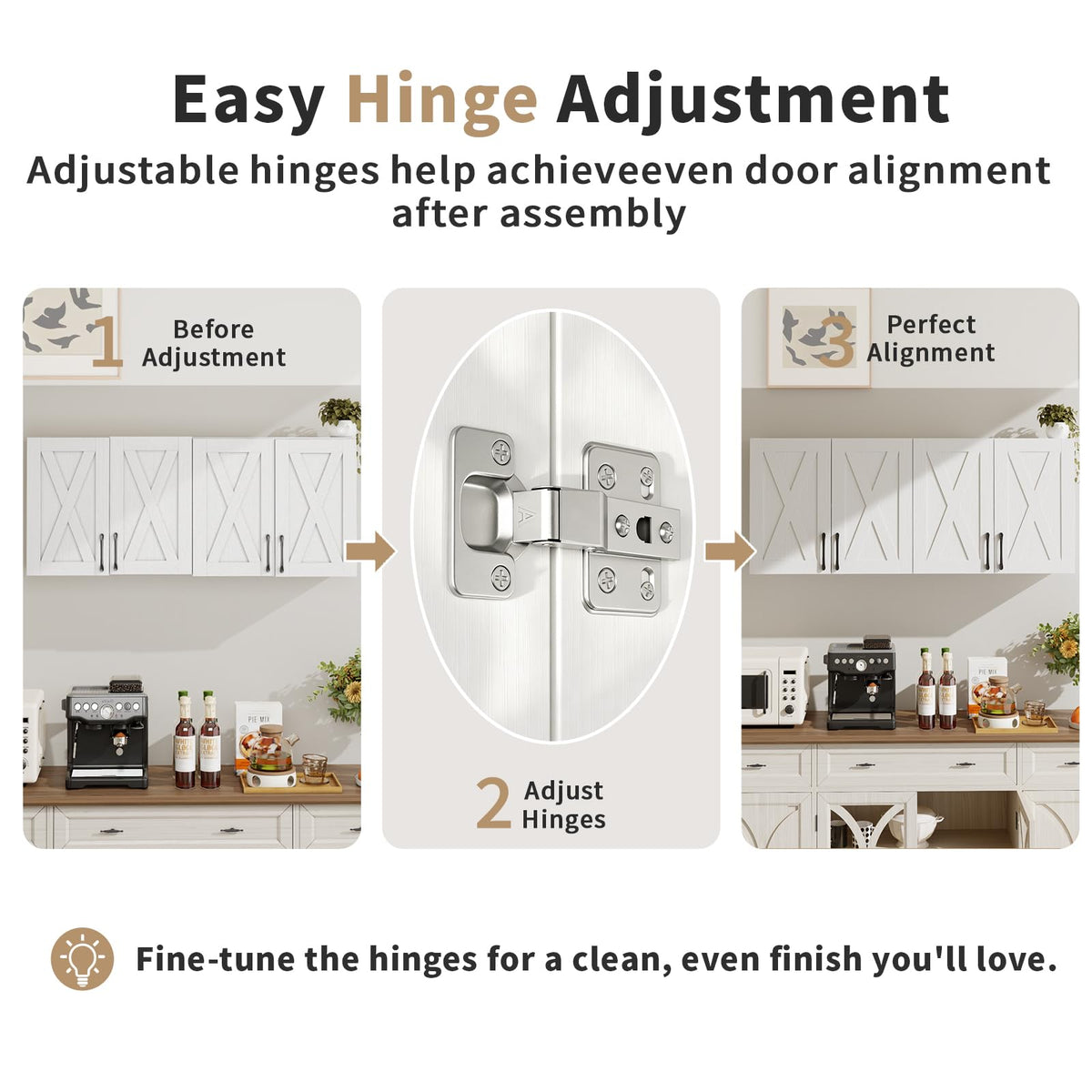 White Wall Mounted Storage Cabinet with 4 Barn Doors P920