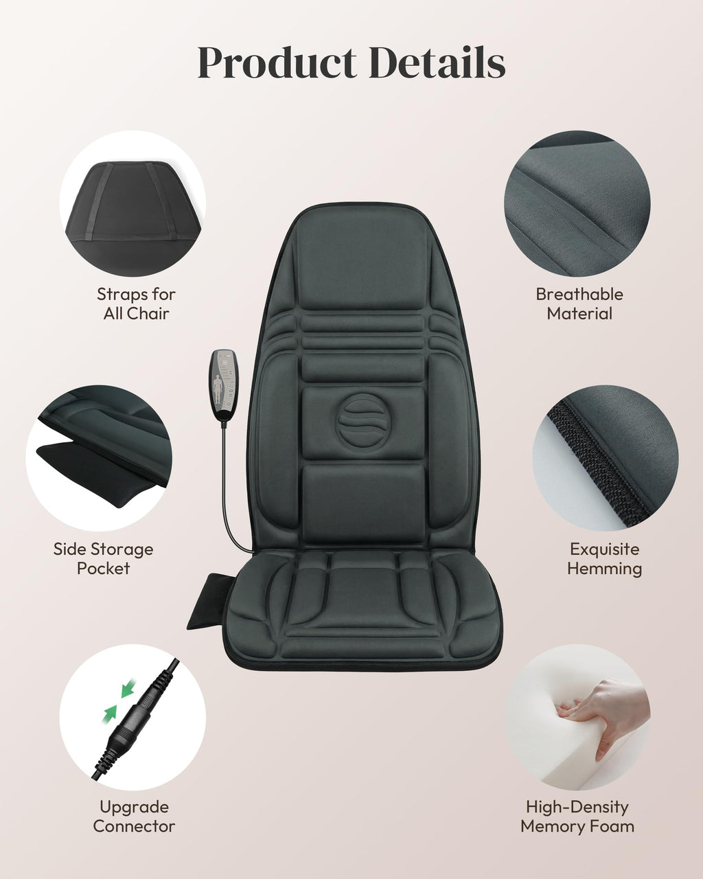 Vibration Massage Chair Pad with Heat U894156