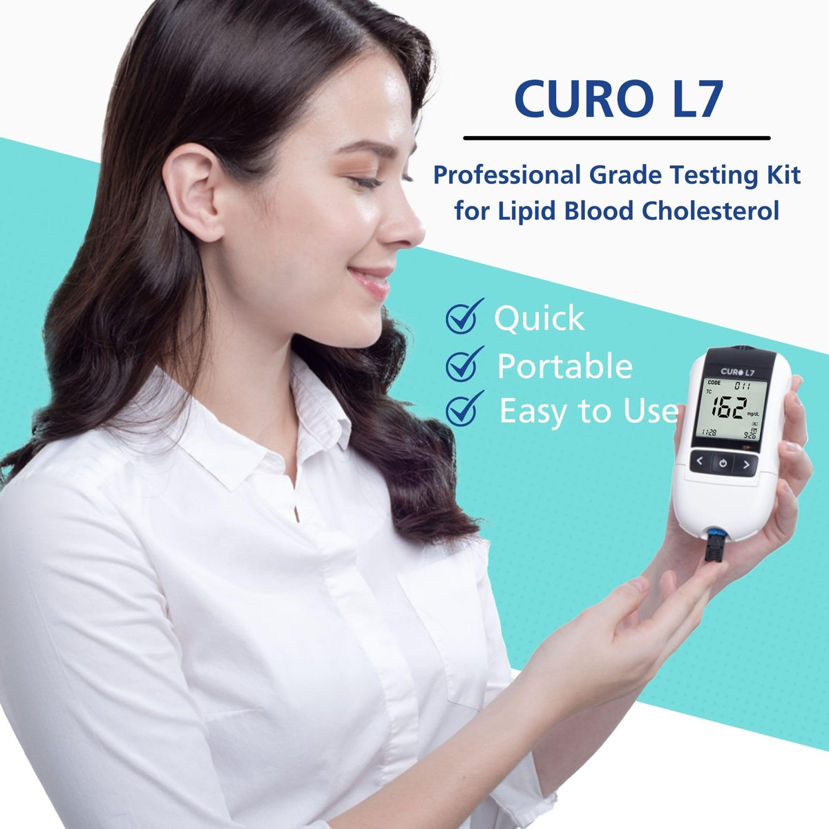 Blood Cholesterol Testing Kit with Test Strips and Lancets Q5921