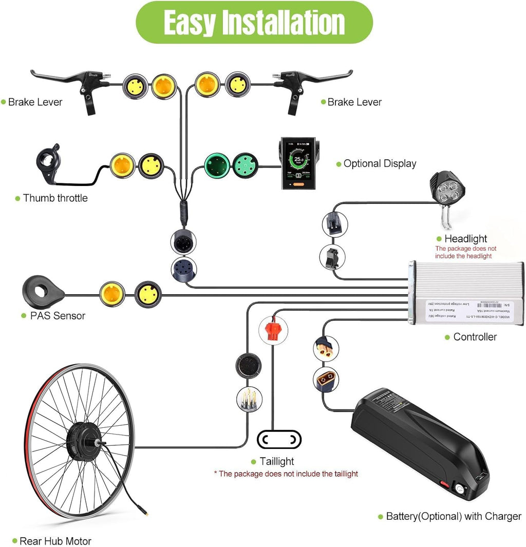 48V 500W 750W Rear Hub Motor Ebike Conversion Kit A65310