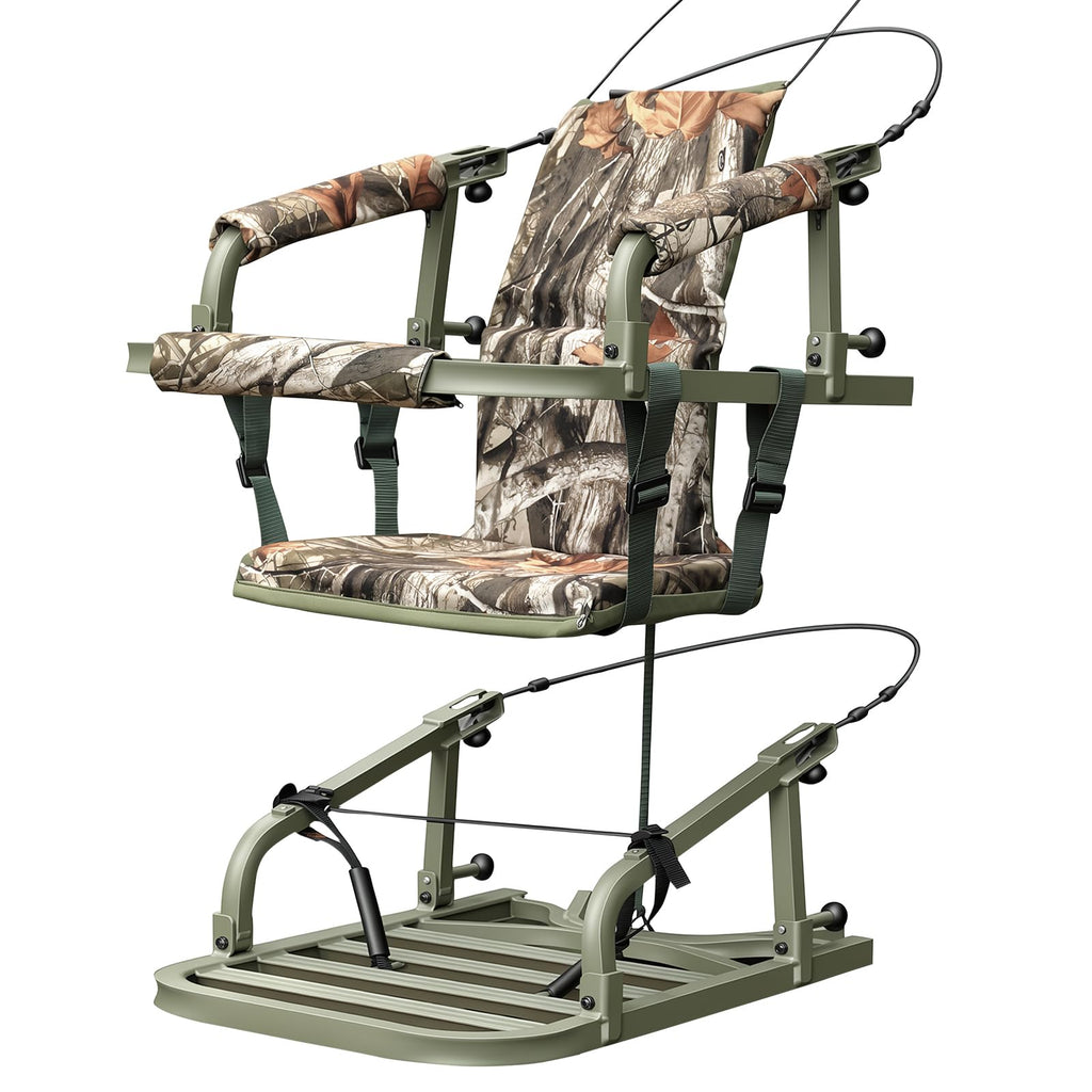 Climbing Tree Stand with Harness and Camo Seat Cushion L381129