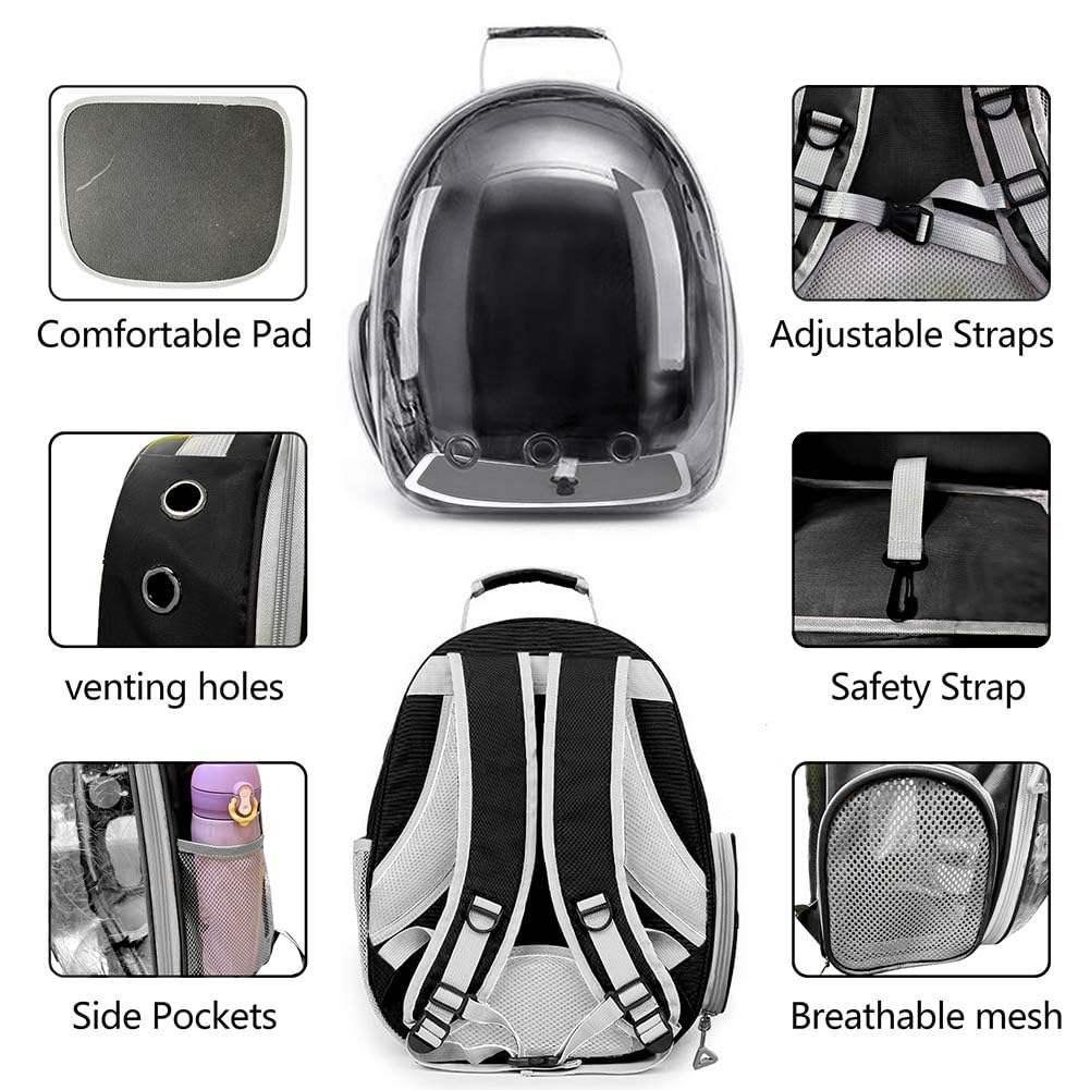 Pet Backpack Carrier with Clear Front and Harness U52354