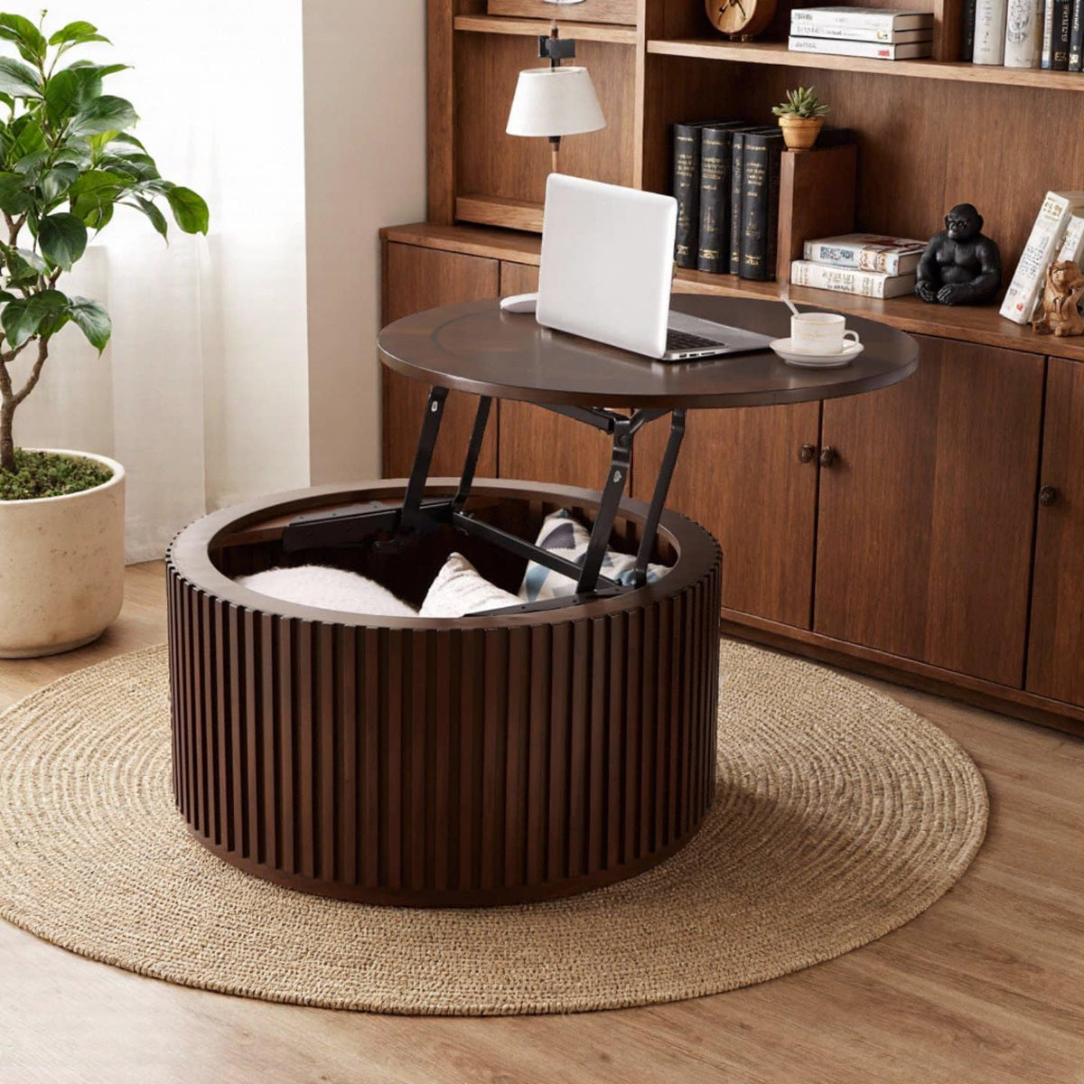 Round Lift Top Coffee Table with Storage G207