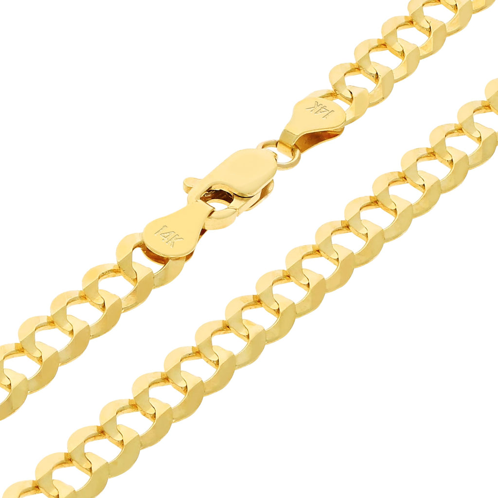 14k Yellow Gold Cuban Curb Link Chain Necklace F155253