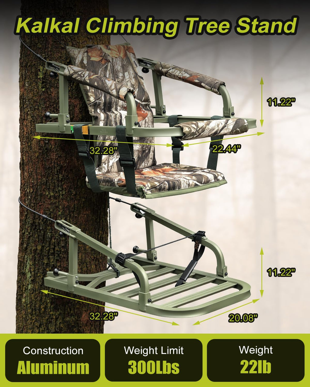 Climbing Tree Stand with Harness and Camo Seat Cushion L381129