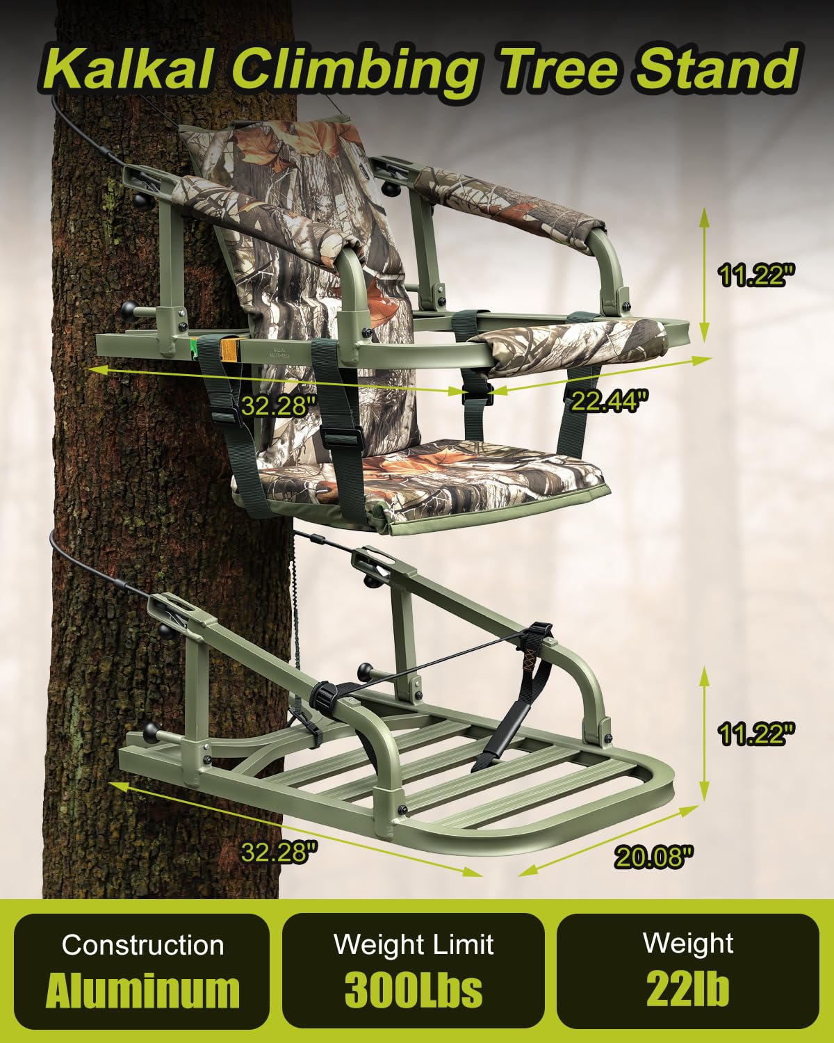 Climbing Tree Stand with Harness and Camo Seat Cushion L381129