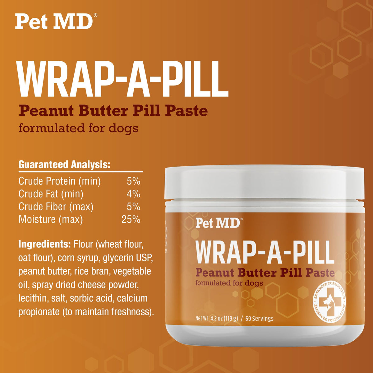Peanut Butter, Cheese & Bacon Flavored Pill Paste for Dogs 4.2 oz S89336
