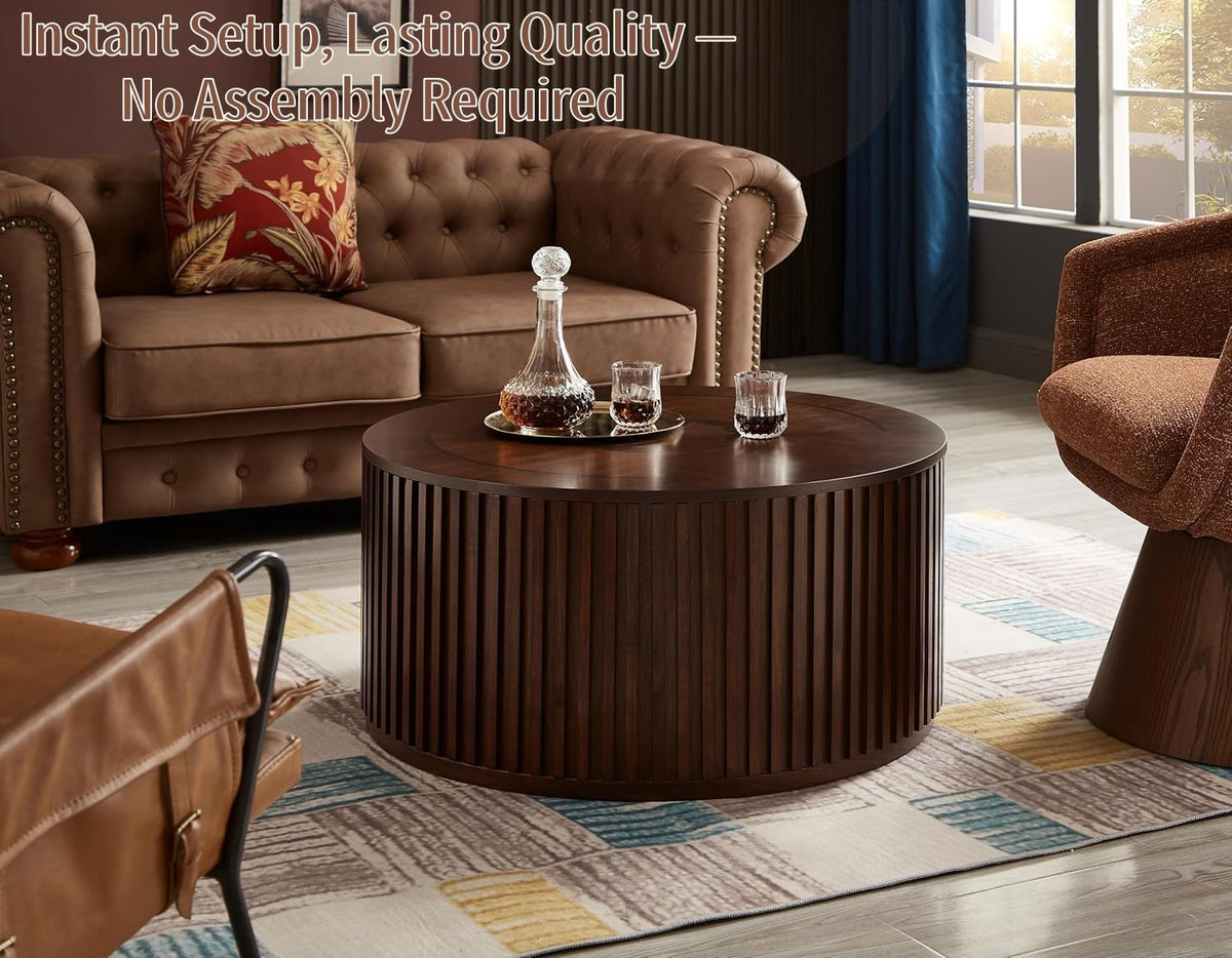 Round Lift Top Coffee Table with Storage G207