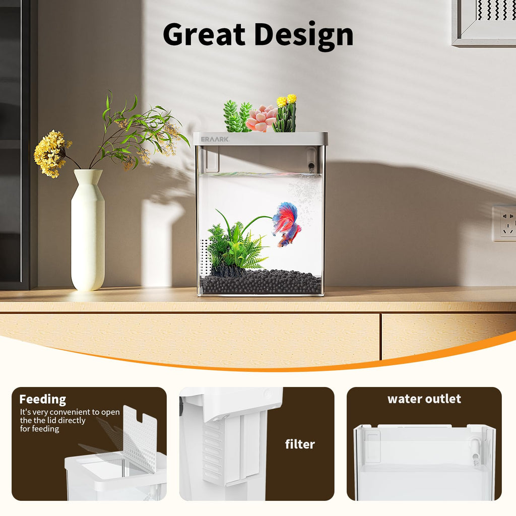 1.5 Gallon Aquarium Kit with Filter and LED Light Q269