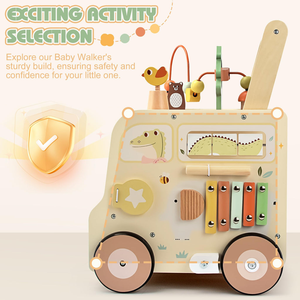 Wooden Activity Cube Push Walker Q5847