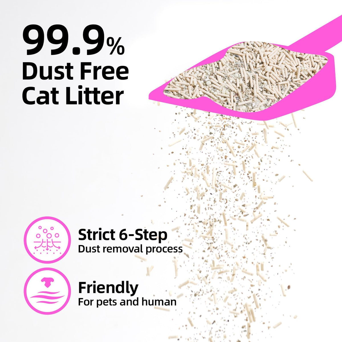 Clumping Cat Litter 99.9% Dust Free Flushable Mixed Tofu and Bentonite Odor Control 16.8lb O901078