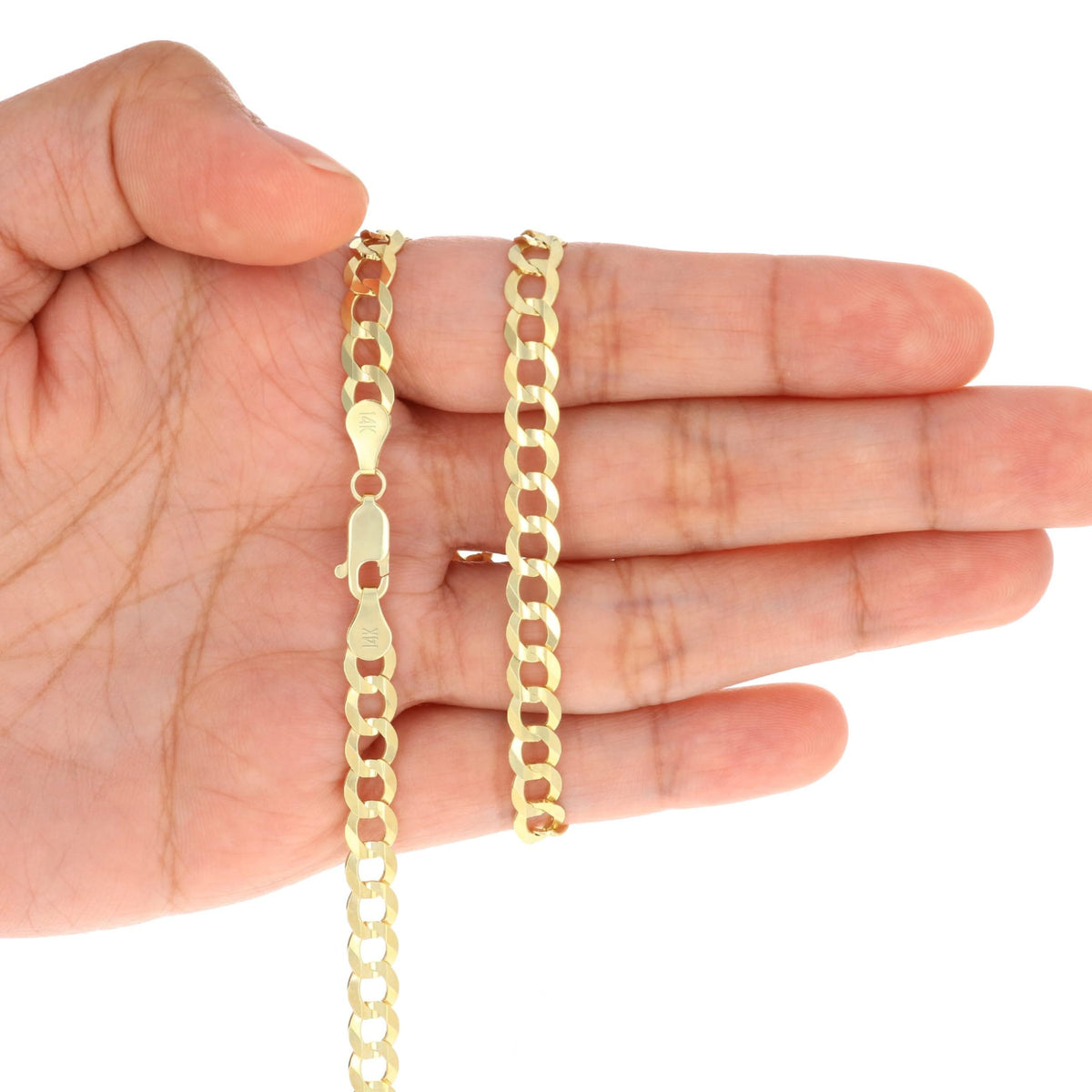 14k Yellow Gold Cuban Curb Link Chain Necklace F155253