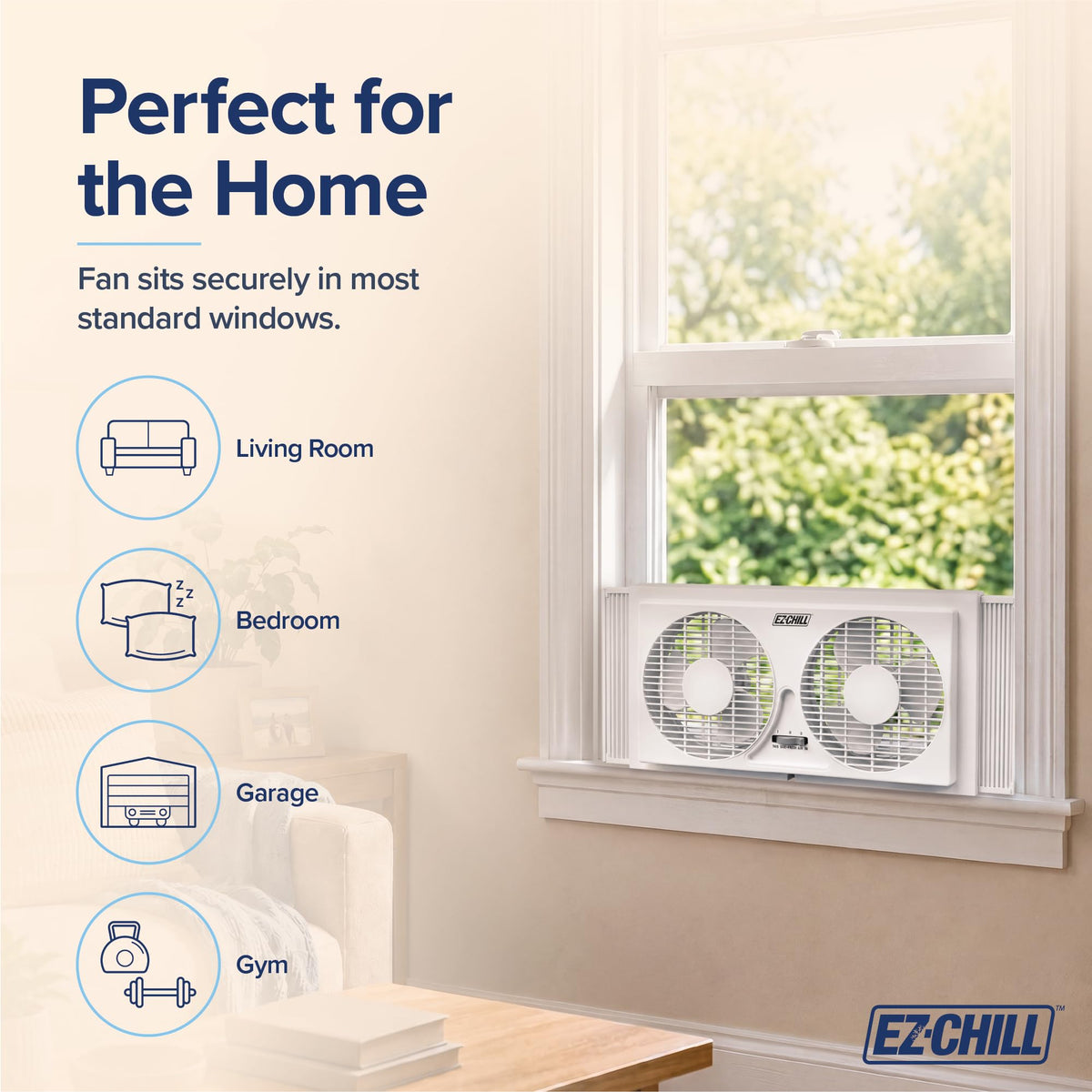9" Twin Window Fan with Manual Reversible Airflow, 2 Speed, White I6314