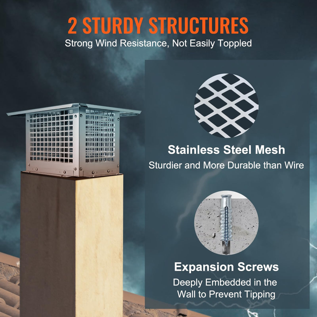 17x17 inch 304 Stainless Steel Chimney Cap S514